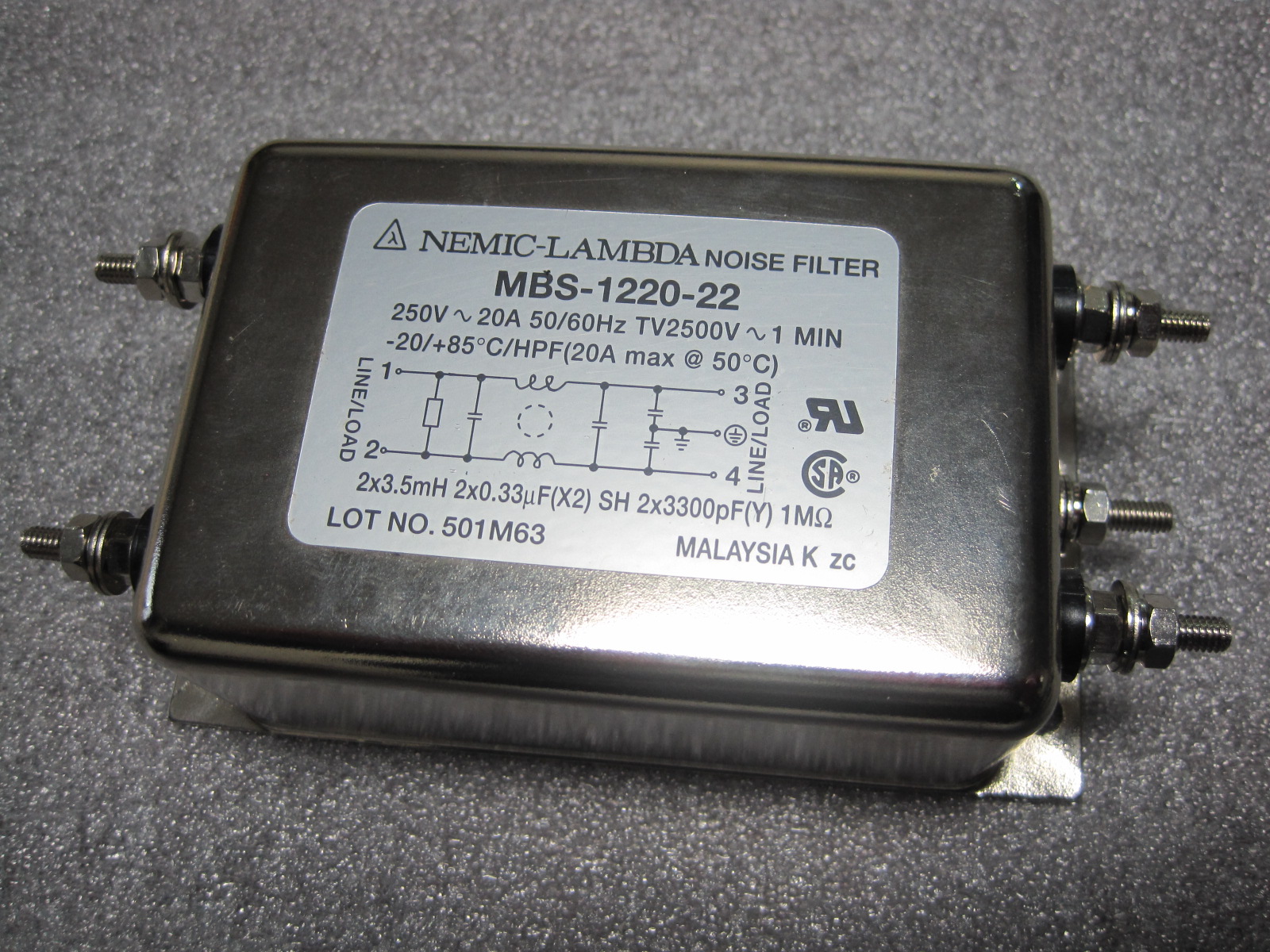 NOISE FILTER MBS-1220-22 LAMBDA (중고)