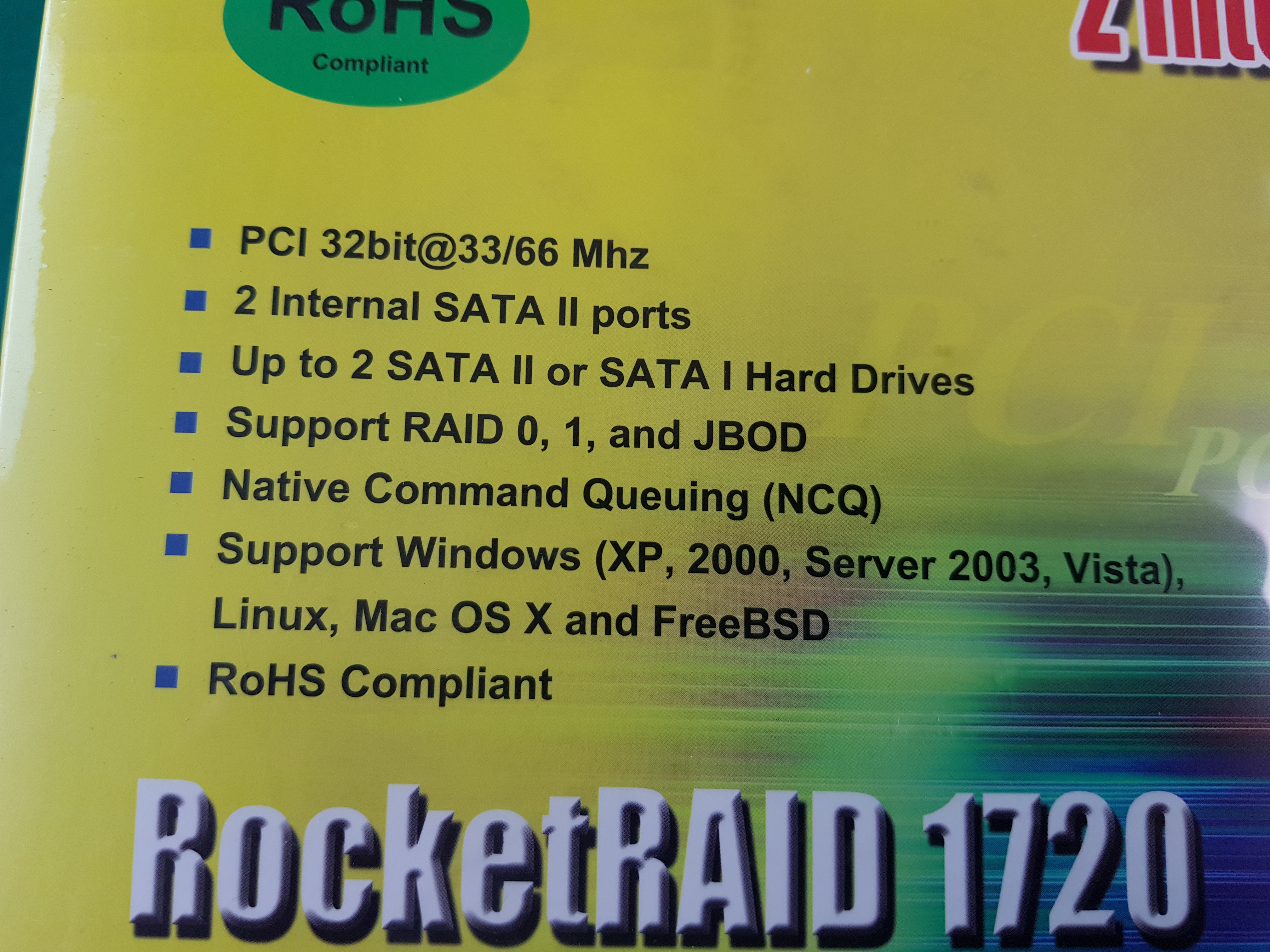 2 INTERNAL PCI SATA II RAID CONTROLLER ROCKETRAID 1720(A급)