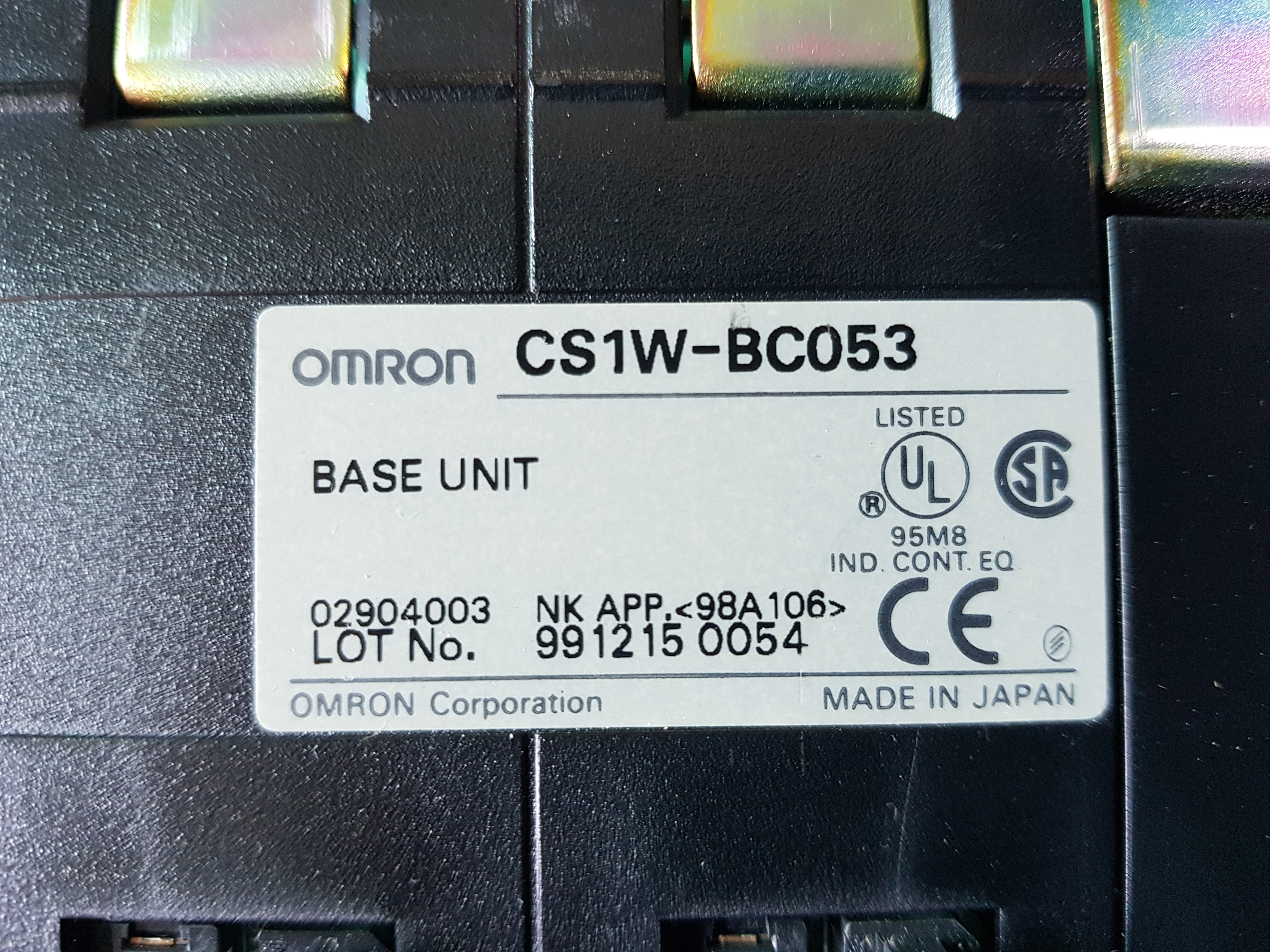 BASE UNIT CS1W-BC053(중고)