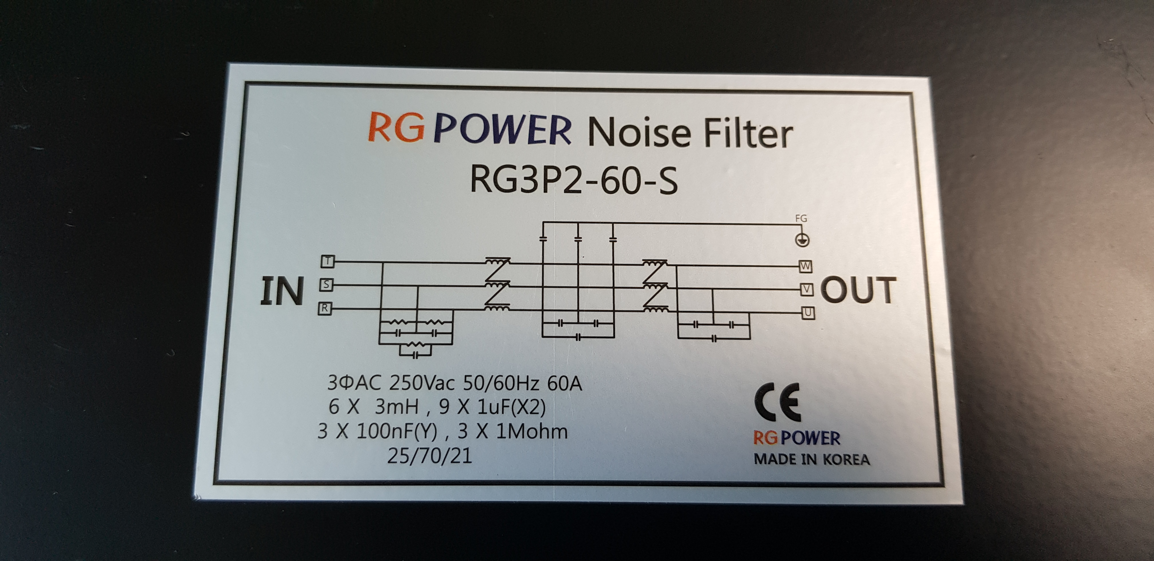RG POWER NOISE FILTER RG3P2-60-S (중고)