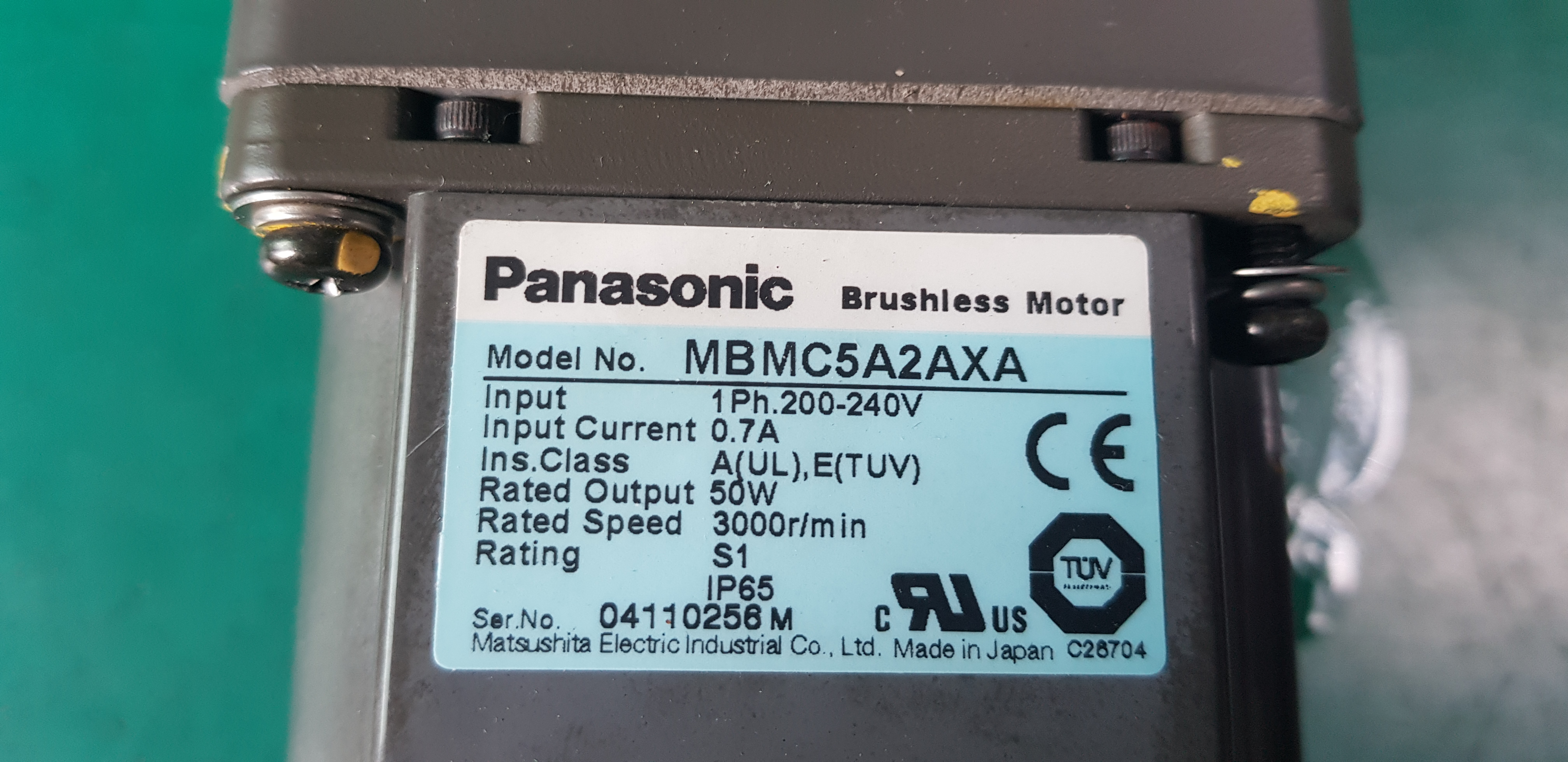 BRUSHLESS MOTOR MBMC5A2AXA +MX8G10B (중고)