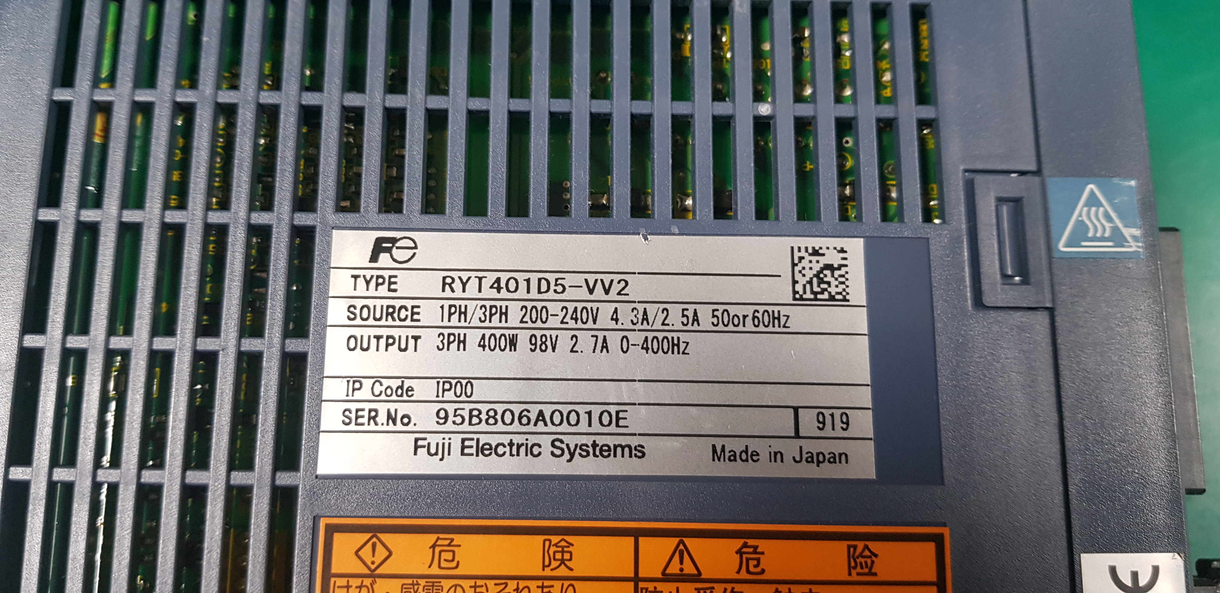 FUJI AC SERVO AMP RYT401D5-VV2 (400W 중고) 후지 서보 앰프