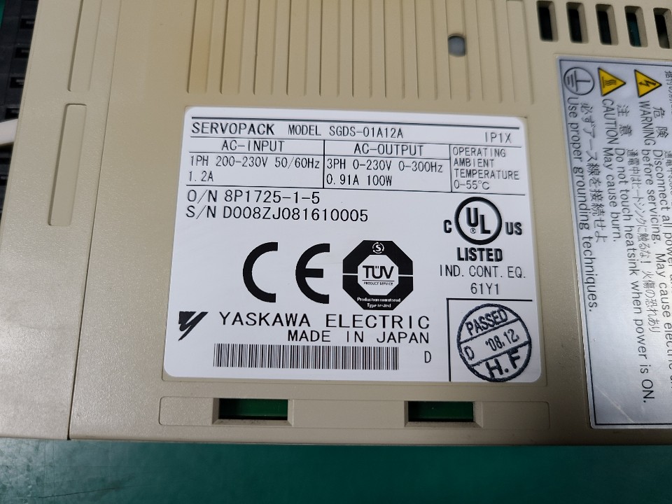 YASKAWA SERVOPACK SGDS-01A12A (100W 중고) 야스까와 서보드라이브