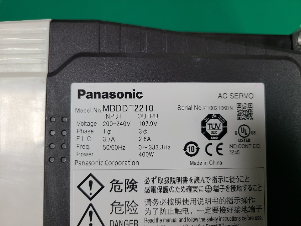 PANASONIC SERVO DRIVE MBDDT2210 (400W 중고) 파나소닉 서보드라이브