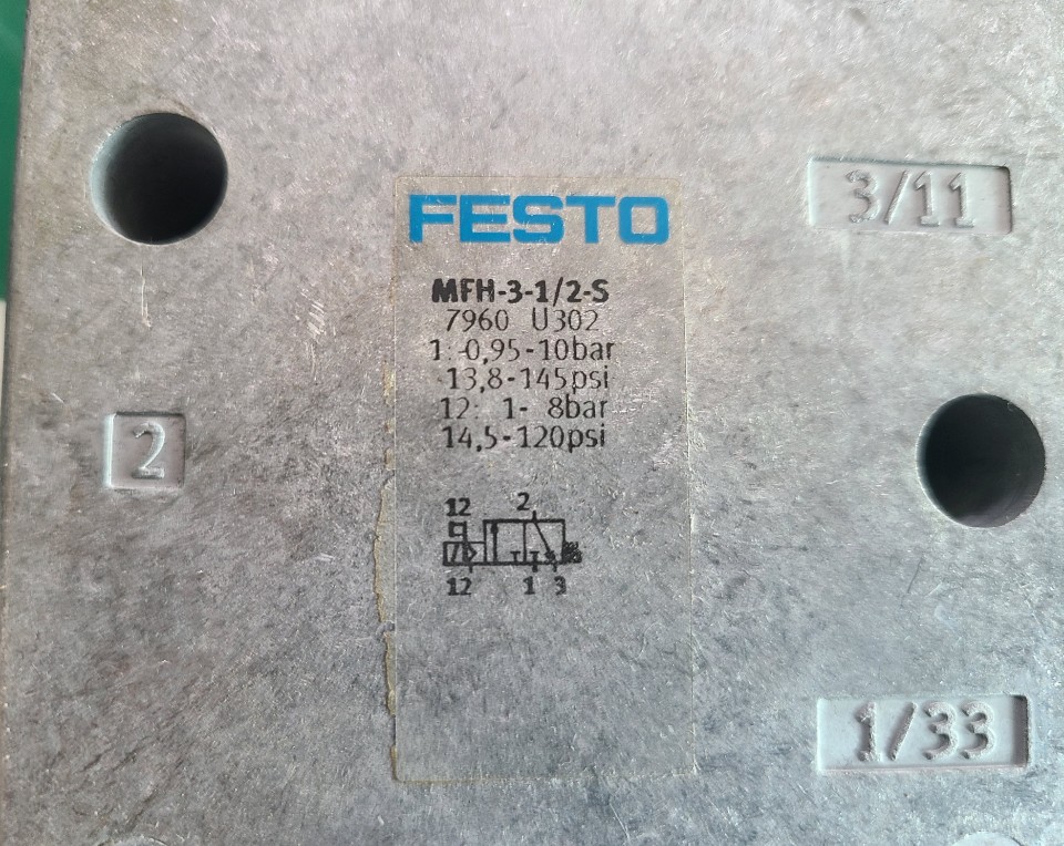 FESTO SOLENOID VALVE MFH-3-1/2-S (중고) 훼스토 솔레노이드 밸브