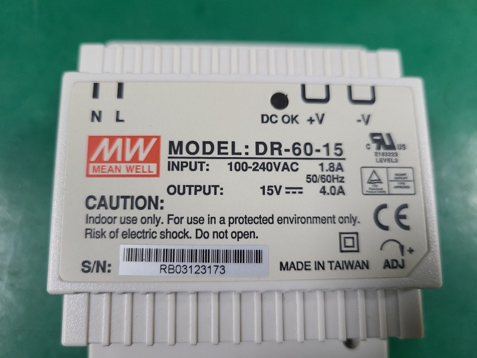 MEAN WELL POWER SUPPLY DR-60-15 (중고) 민웰 파워 서플라이