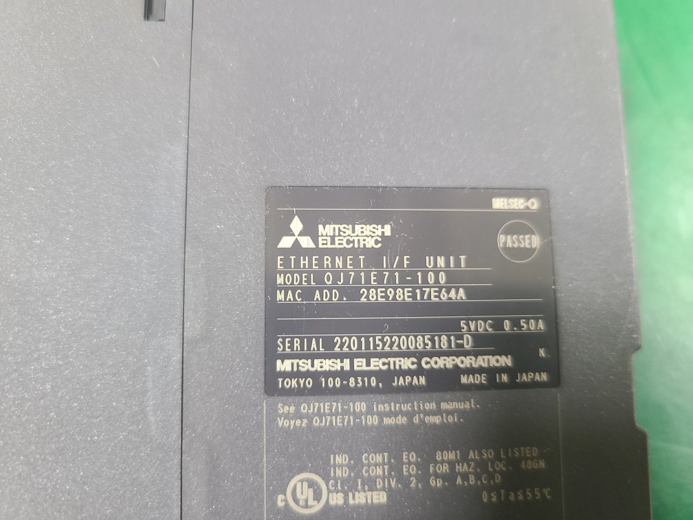 MITSUBISHI PLC ETHERNET I/F UNIT QJ71E71-100 (중고) 미쓰비씨 이더넷 인터페이스 유닛