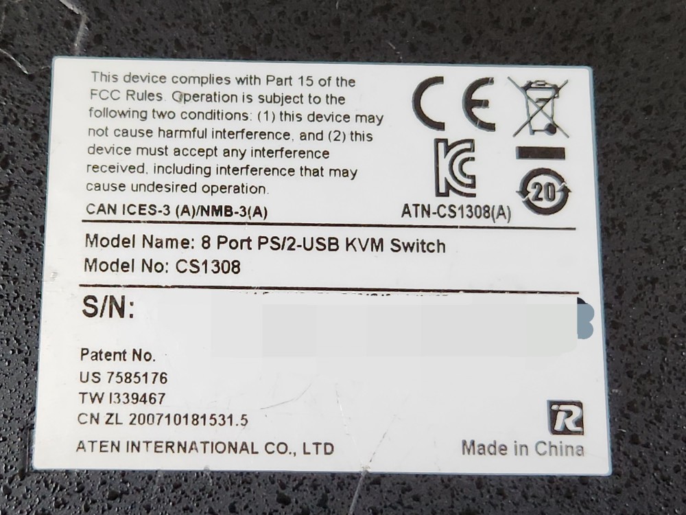 ATEN 8 PORT PS/2-USB KVM SWITCH  KVM 스위치 (중고)