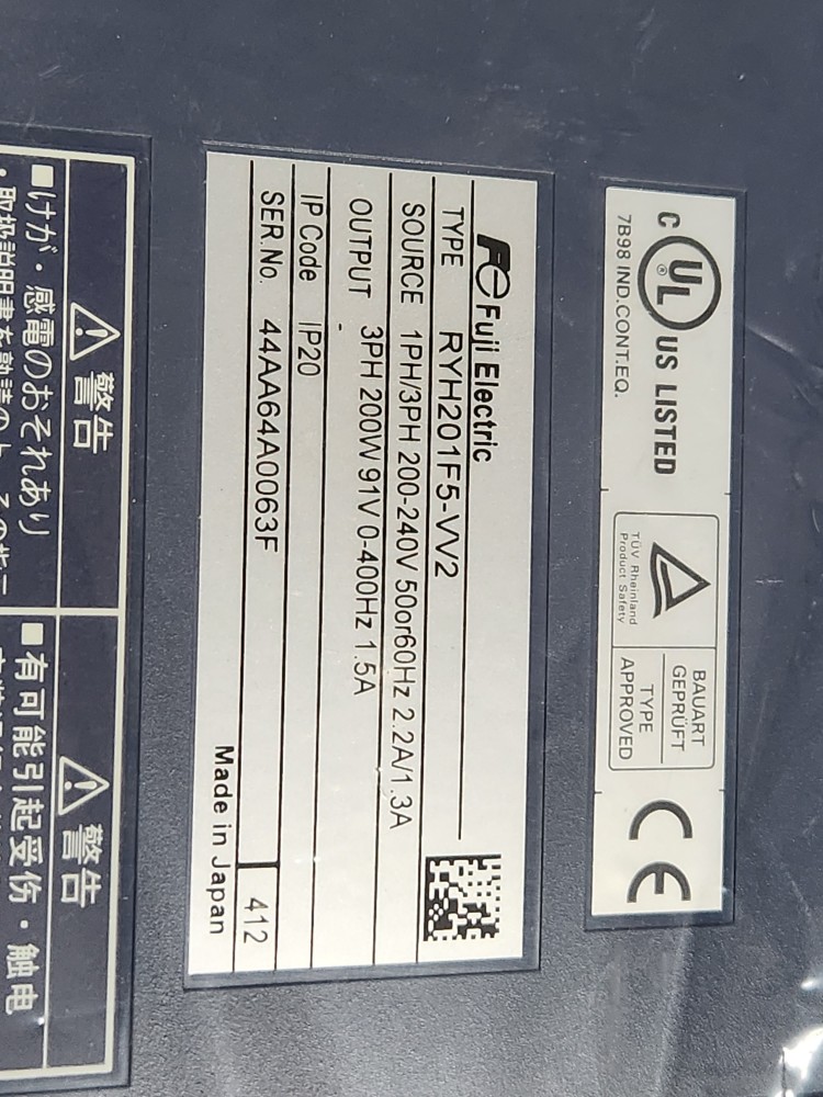 (A급-미사용품) FUJI SERVO DRIVE RYH201F5-VV2 후지 서보 드라이브