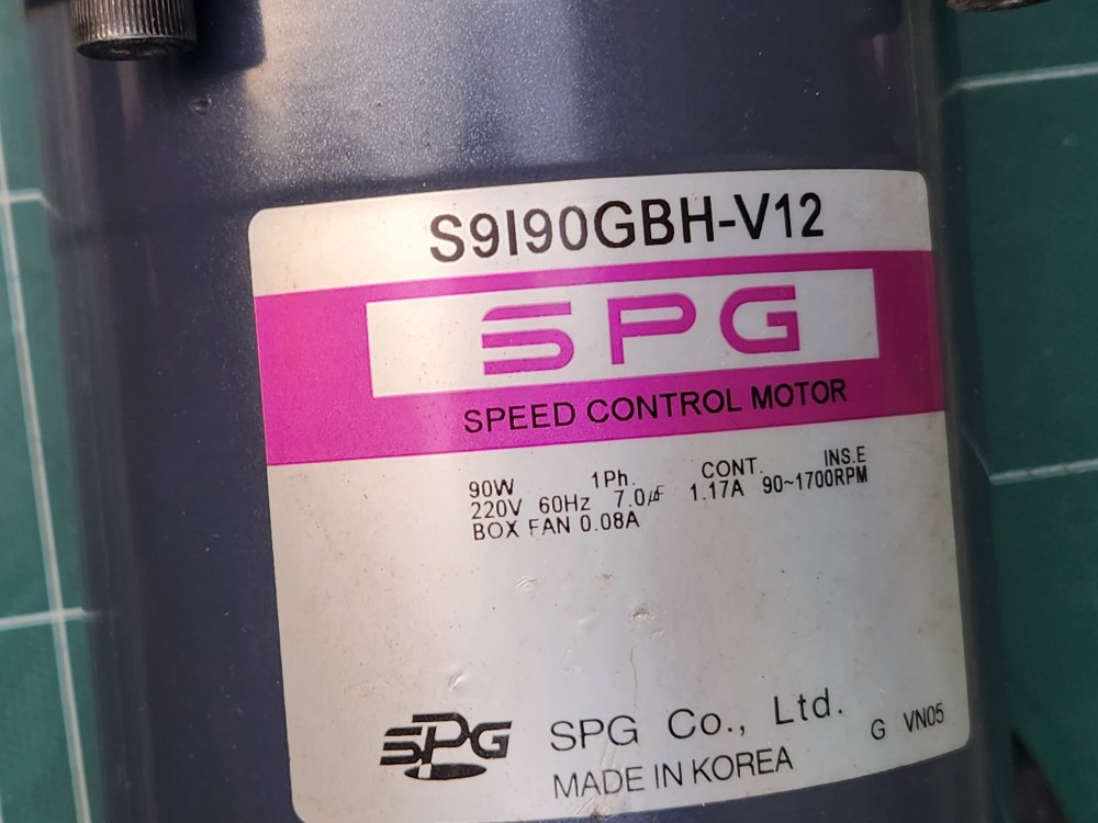 SPG  SPEED CONTROL MOTOR S9I90GBH-V12CE +  S9KC150BH (중고)