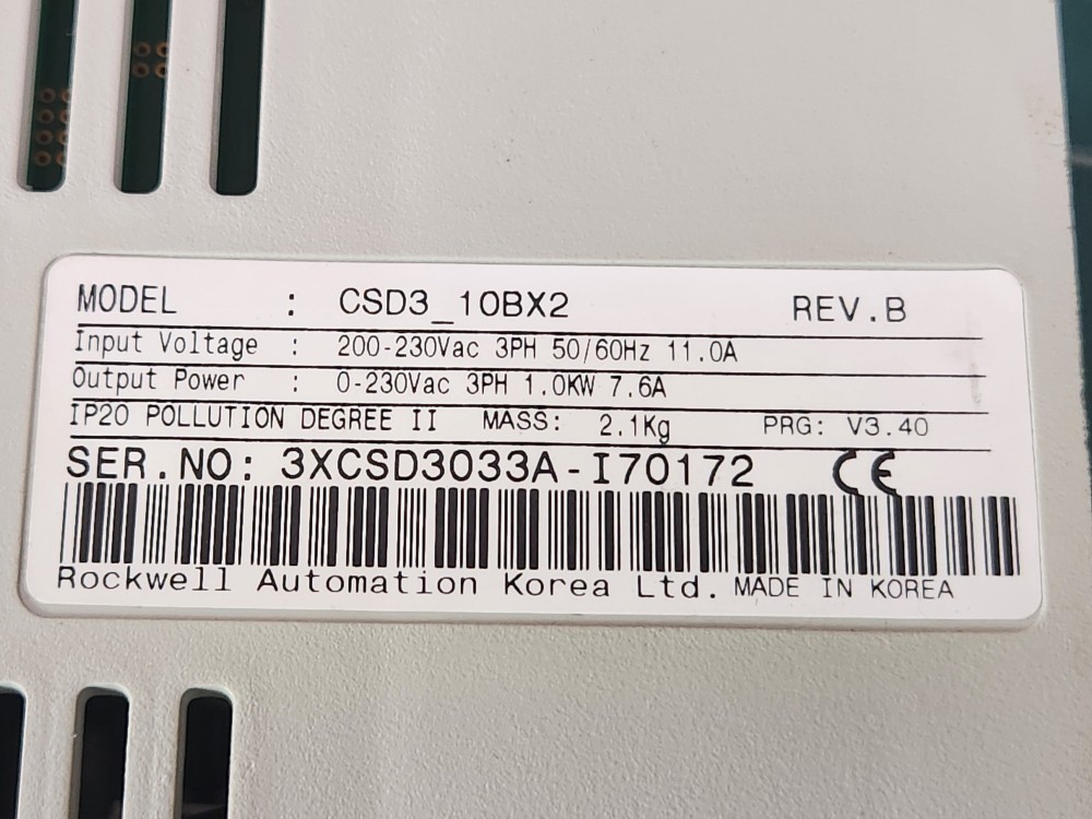 RS AUTOMATION SERVO DRIVE CSD3-10BX2 서보 드라이브 (중고)