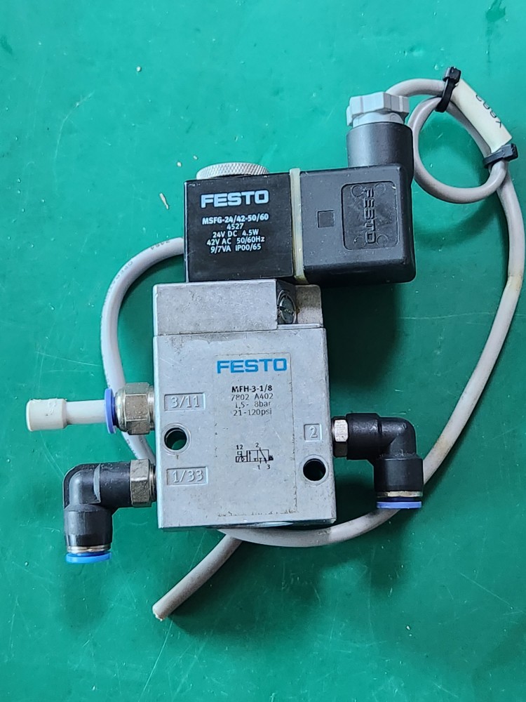 FESTO SOLENOID VALVE MSFG-24/42-50/60 + MFH-3-1/8 , MSG-24 + MC-2-1/8  훼스토 솔벨브 (중고)