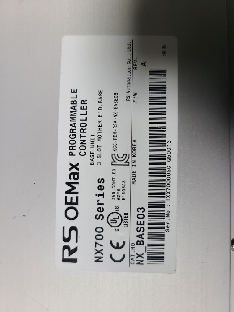 RS AUTOMATION PLC NX700 NX-BASE03 (중고) 베이스보드