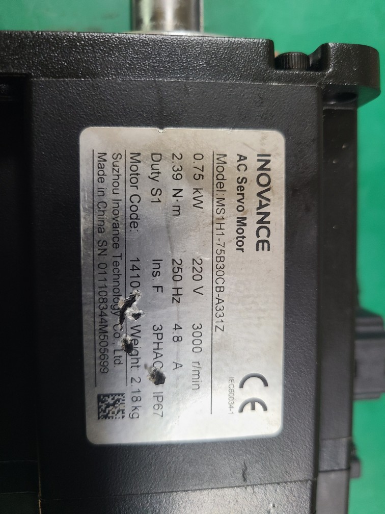 INOVANCE SERVO MOTOR MS1H1-75B30CB-A331Z 750W (중고) 서보모타