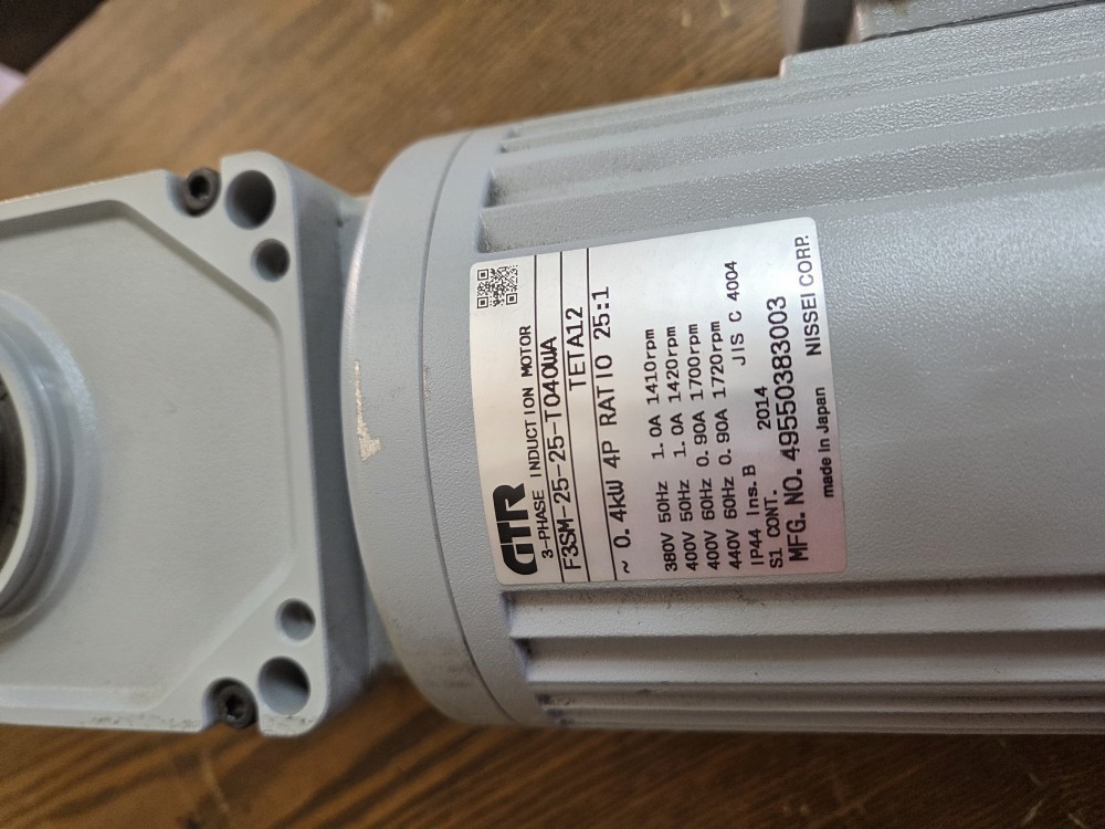 NISSEI 3-PHASE INDUCTION MOTOR F3SM-25-25-T040WA (중고) 닛세이 인덕션모타