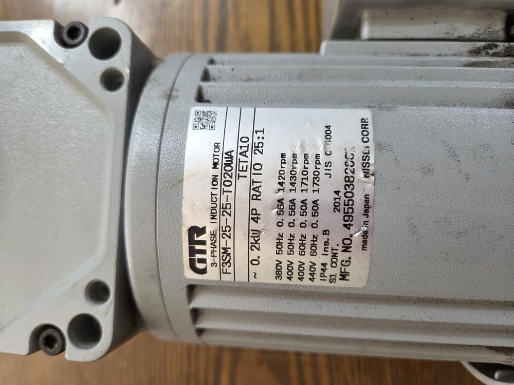 NISSEI 3-PHASE INDUCTION MOTOR F3SM-25-25-T020WA (중고) 닛세이 인덕션모타