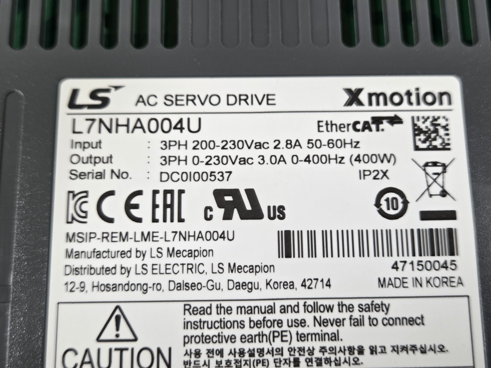 LS SERVO DRIVE L7NHA004U (중고-400W) 엘에스 서보드라이브