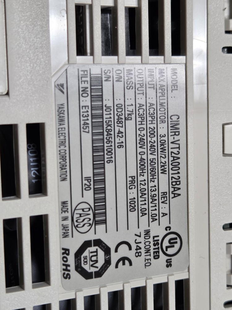 YASKAWA INVERTER CIMR-VT2A0012BAA (중고) 야스까와 인버터