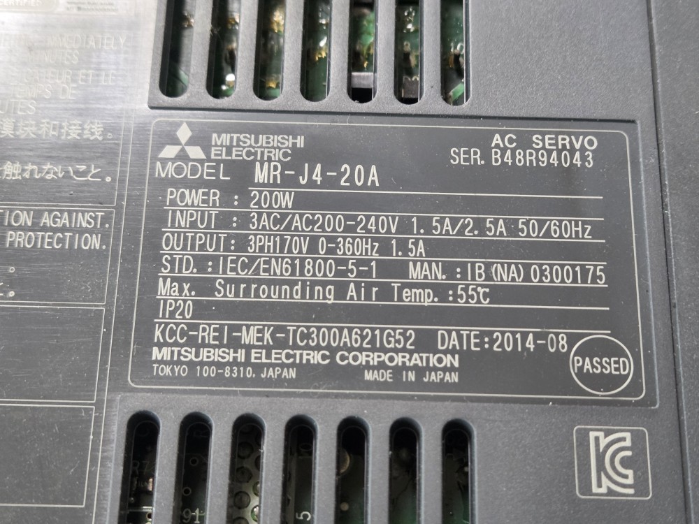 MITSUBISHI SERVO DRIVE MR-J4-20A(중고) 미쓰비씨 서보 드라이브