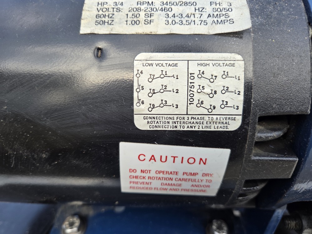 PUMP MOTOR HP75CN-550-06111-75-36-3D7(중고) PRICE PUMP