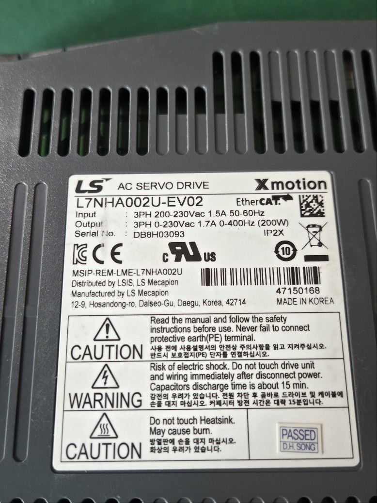 LS SERVO DRIVE L7NHA002U-EV02 (중고)