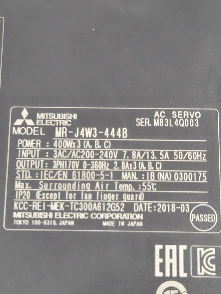 AC SERVO DRIVER MR-J4W3-444B (중고) 미쓰비씨 서보 드라이브